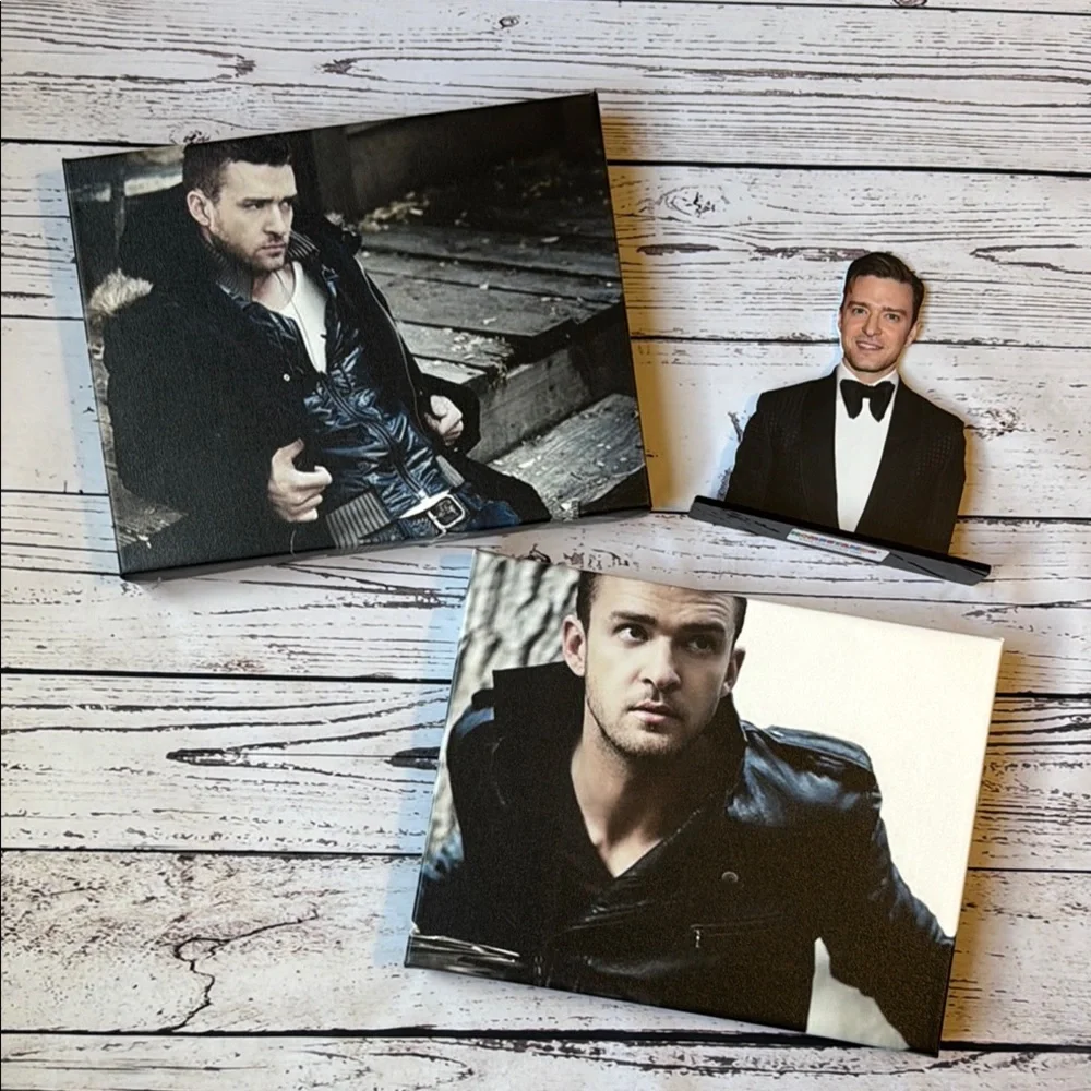 Lot of 2 Justin Timberlake Canvas Wall Prints William Rast Photos & Desk Decor - Picture 1 of 16